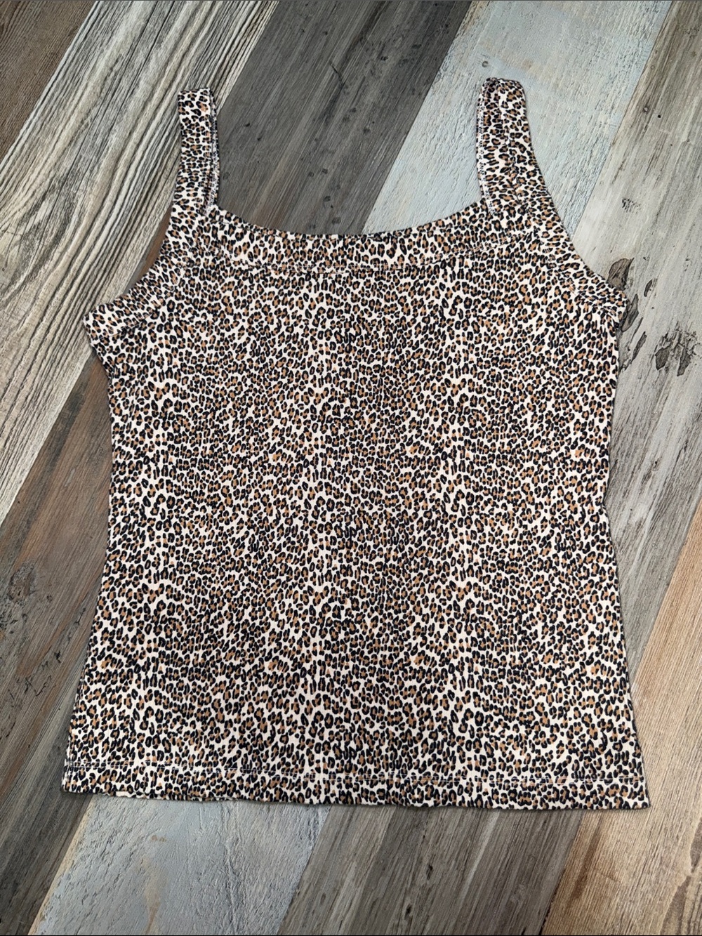 American Eagle Outfitters Leopard Print Square Neck Cami - Brown/Black